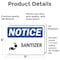Signmission Sanitizer Sign With Symbol, 7 in W x Rectangle, Vinyl Decal OS-2PACK-NS-D-57-L-18240 - alternate 5
